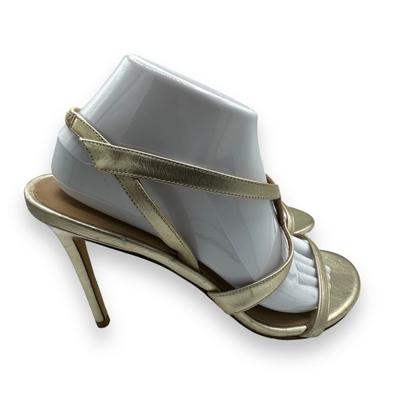 Stuart Weitzman Soiree 100 Strappy Slingback Heel Sandals, Platino, Size 9.5 - Picture 2 of 9
